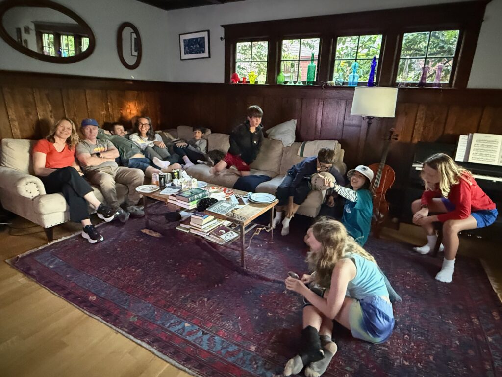 people watching tv on couch